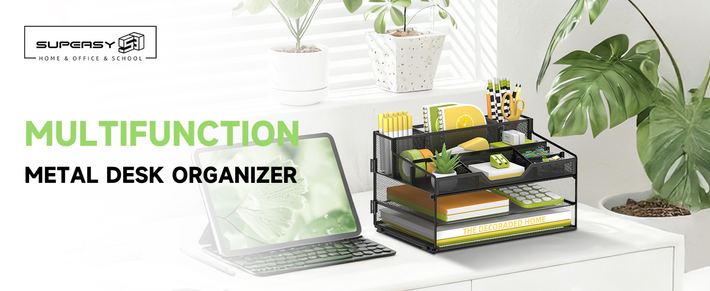 Multifunction Metal Desk Organizer