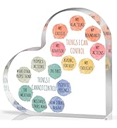 UBLURO Things I Can Control Decor, School Counselor Sign Mental Health Acrylic Heart Gifts, Thera...