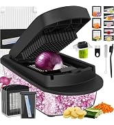 8 Blade All-in-1 Vegetable Chopper Mandoline Slicer with Container, Food Chopper, Onion Chopper, ...