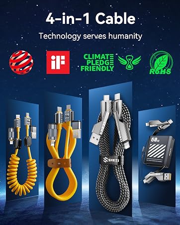 4 in 1 USB C to Light-ning Charging Cable