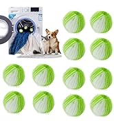 12Pcs Reusable Laundry Hair Remover Balls - Pet Hair Remover for Laundry, Washing Machine Hair Ca...