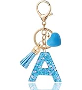 ANHBKAR Alphabet Initial Letter Keychain Cute Heart Resin - Letter Keychain for Backpack Charms -...