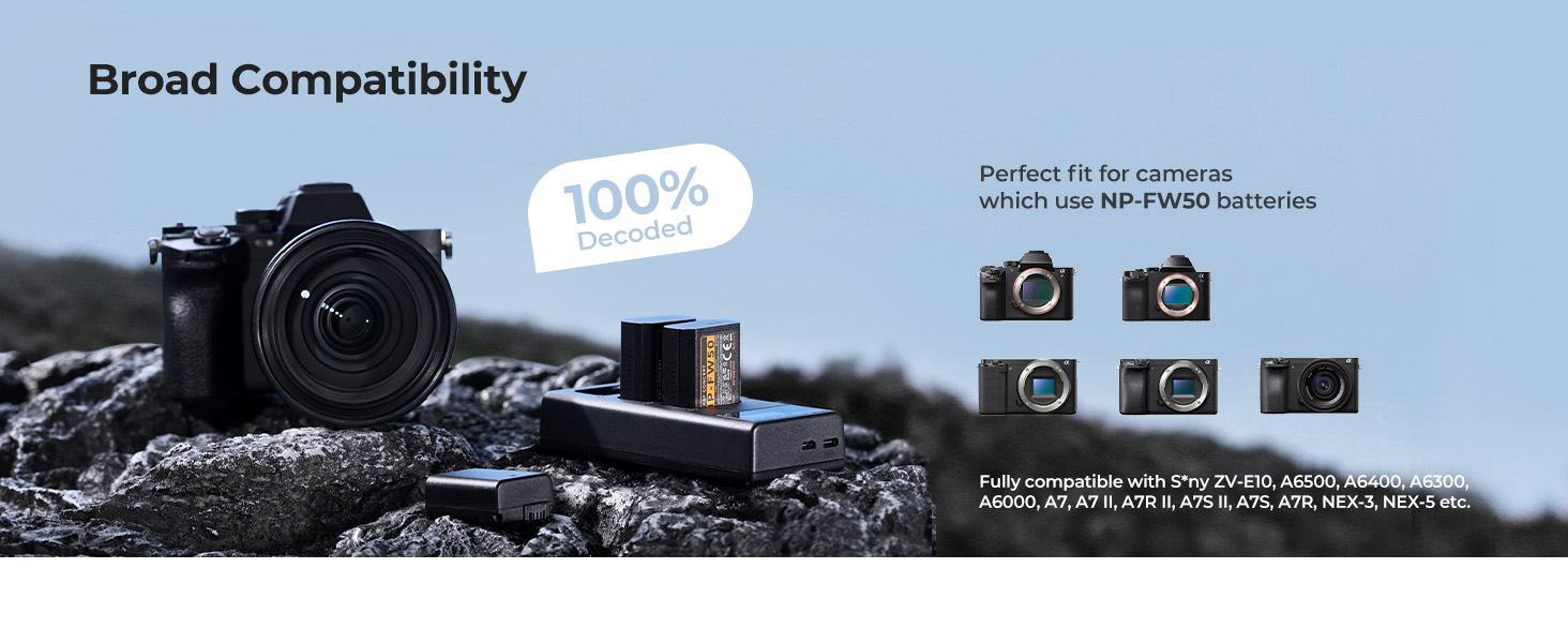 fit for cameras with npfw50 battery