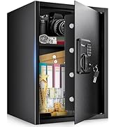 Bonsaii Large Safe Box 2.5 Cubic Feet for Home Security with Electronic Keypad and Removable Shel...