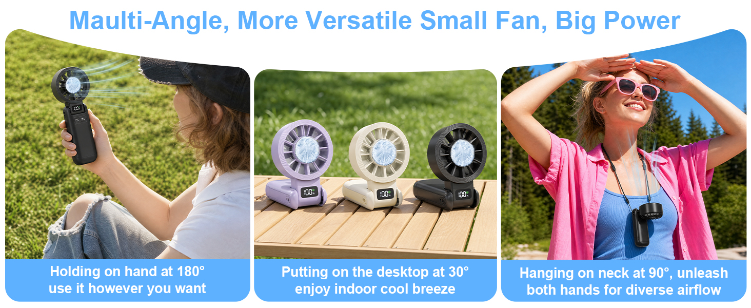 portable handheld rechargeable fan