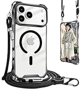 UnnFiko for iPhone 17 Pro Max Case Clear, Compatible with Magsafe, Crossbody Phone Case with Shou...