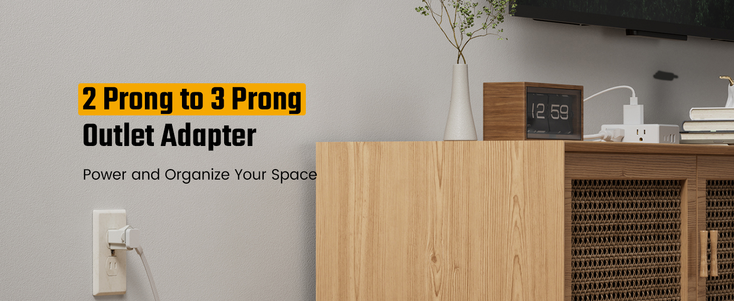 2 prong to 3 prong outlet adapter