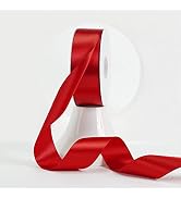MEEDEE Red Satin Ribbon 1-1/2 Inch Red Ribbon Lux Satin Double Faced Satin Ribbon by 50 Yards Red...