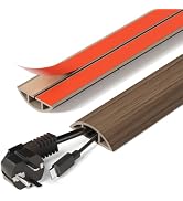 DELAMU Floor Cord Cover Self Adhesive Cord Hider, 5FT Cord Covers for Wires on Floor, Easy Cut Co...