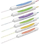 Set of colorful dental tools or instruments. Elongated handles in various colors with bent wire ends, possibly for orthodontic use.