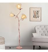 Fuzzbopn Flower Floor Lamp for Living Room, Tall Standing Reading Lamp with Flexible Neck Shaft f...