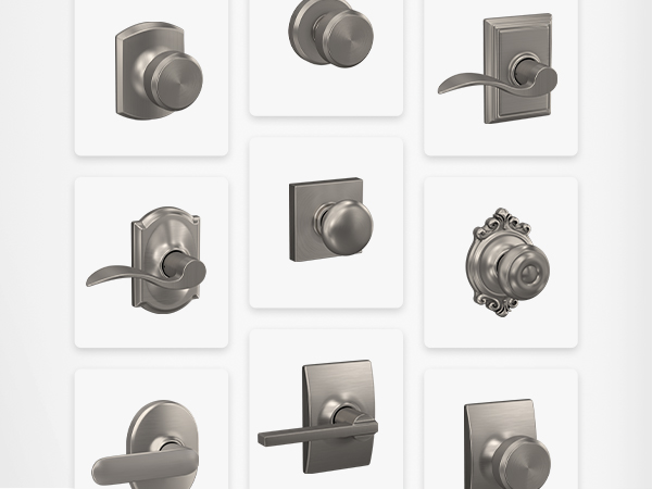 Schlage decorative trims in styles like traditional, contemporary, modern, ornate or transitional