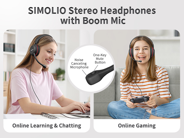 Stereo Headphones with Boom Mic