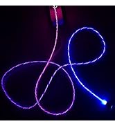 ULIKTO 6.6ft/2m USB Cable 3A Type C Led Light Up Charging Cord 7 Colors RGB Gradual Changing Shin...