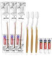HQSLsund 100 Pack Disposable Toothbrushes with Toothpaste Bulk Individually Wrapped, Travel Tooth...