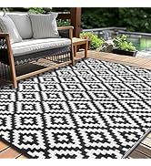 Outdoor Patio Plastic Straw Rug - 5'x8' Outdoor Camping Rug Waterproof Reversible, Area Carpet Pa...