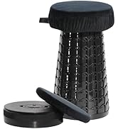 ALEVMOOM Upgraded 19.7" Collapsible Stool + 1.38" Thicker Cushion, Portable Telescoping Stool Fol...