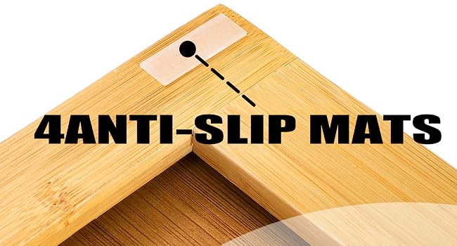 Bamboo Desktop Organizer, Desk Monitor Stand Riser with 1 Drawer and 2 Pen Holder