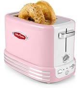 Nostalgia Retro Wide 2-Slice Toaster, Vintage Design With Crumb Tray, Cord Storage & 5 Toasting L...