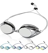 Otionus Swim Goggles for Adult Men Women Youth, Bungee Strap Swimming Goggles No Hair Pulling Mir...