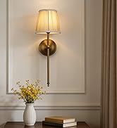 JiMuBeam 1-light Pleated Khaki Fabric Wall Sconces