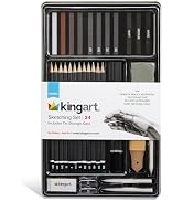 KINGART Studio Sketching Set (160), 34 Piece Sketching Tools and Detailing Accessories, Art Supp...