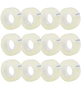 OWLKELA 12 Rolls Transparent Tape Refills, Clear Tape, All-Purpose Transparent Glossy Tape for Of...