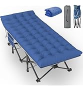 Slendor Oversized XXL Camping Cot, Folding Cot for Adults, 79" L x 32" W x 19" H Sleeping Cot wit...