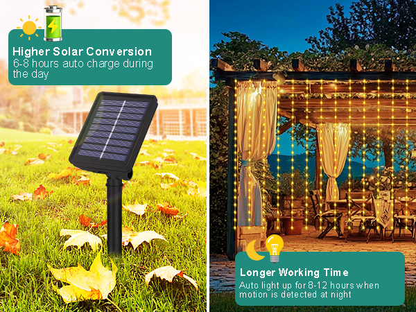 Solar LED Curtain Lights