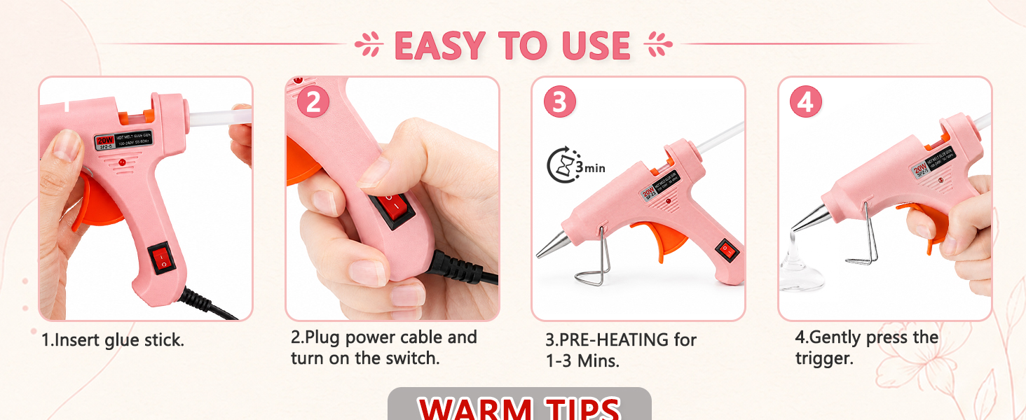 Mini Hot Glue Gun Kit with 30 Glue Sticks, 20W Fast Preheating Hot Glue Gun And Sticks Set