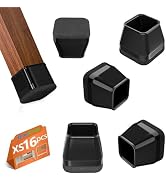16Pcs Square Chair Leg Floor Protectors with Thickened Felt Pads Silicone Chair Leg Covers Caps t...