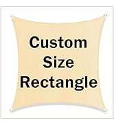 Amgo Custom Size Rectangle Sun Shade Sail Order to Make Canopy Awning AGSLT, 200GSM Heavy Duty, 9...