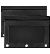 Gloween Pencil Pouch for 3 Ring Binder, 2 Pack Pencil Pouches/Cases with Zipper, Durable Binder P...