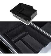 YOMTOVM Tesla Center Console Rear Organizer, ABS Flocking Center Console Storage Tray Organizer S...