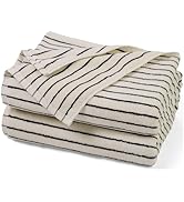 Jacquotha Black and White Striped Bath Towels Set of 2, Lighter & Quick Dry Towels Large 27.5 x 5...