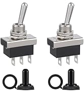 VEXUNGA KN3D-102 Toggle Switch 12V 25A On Off 3 Pin 2 Position SPDT Switches with Waterproof Cap ...