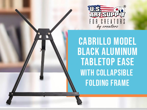 Adjustable tabletop metal easel 15"-21" for painting, display, and holding canvases or signs
