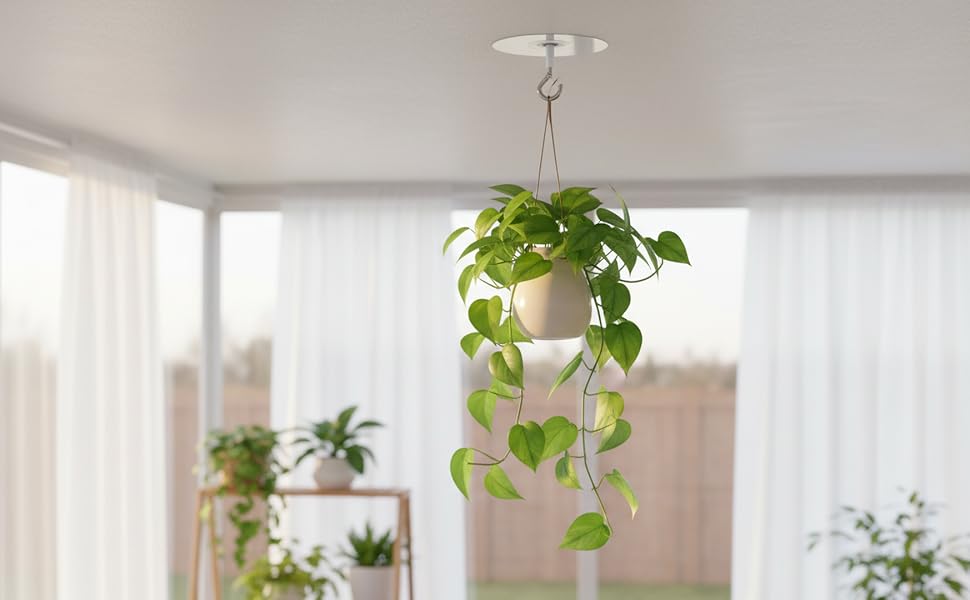 ?Adhesive Ceiling Hooks with Safety Clasp