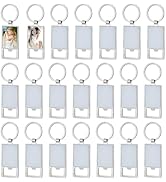 Frinnovan, 30 Pack Sublimation Bottle Opener Blanks Metal Personalized Photo Keychains Key Rings ...
