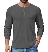 COOFANDY Mens Henley Shirts Long Sleeve Lightweight Buttons T-Shirts Casual Basic Pullover Top