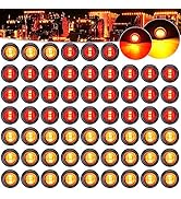 PSDRIQQ 60Pack DC12V 3/4 Inch Mini LED Trailer Lights Clearance Light Front Rear Side Marker Indi...