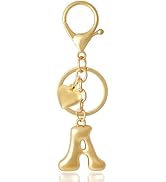 ANHBKAR Heart Bubble Letter Keychain for Women, Girls - Cute Keychain with Initial - Alphabet Key...