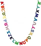 Glaciart One Alphabet Garland - Natural Handmade Wool ABC Letters & Balls - Decorative Wall Decor...