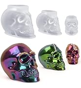 Actvty Skull Resin Mold, Set of Large, Medium, Small Silicone Skull Head Molds, 3D Silicone Molds...