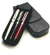 MIVLXLX Leather Triple Pen Case Pencil Pouch Holder for Three Fountain Ballpoint Rollerball Pens ...
