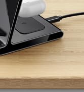 3 in 1 Charging Station for Fitbit Versa 3 Fitbit Sense, Charger Wireless Compatible with iPhone ...