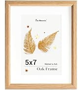 Fun Memories 5x7 Oak Picture Frame for Wall, 5x7 Frame with Matted to 4x6, Solid Wood Picture Fra...