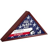 Americanflat Large Flag Display Case - Fits Folded 5x9.5' Burial Flags - Silhouette Collection - ...