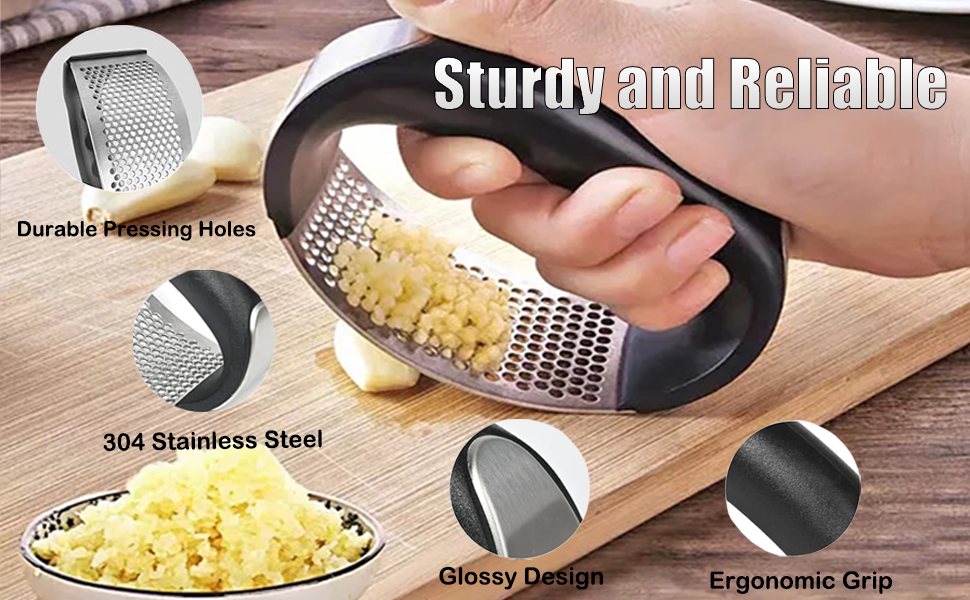 Stainless Steel Garlic Presser, 2024 NEW Garlic Press Rocker