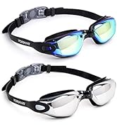 Vorshape Swim Goggles 2 Pack Anti Fog Swimming Goggles, No Leaking UV Protection Pool Goggles for...